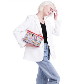 PXTIDY Adventure Cartoon Time Makeup Bag Classic Cartoon Characters Travel Toiletry Organizer Bag Anime Lover Gift