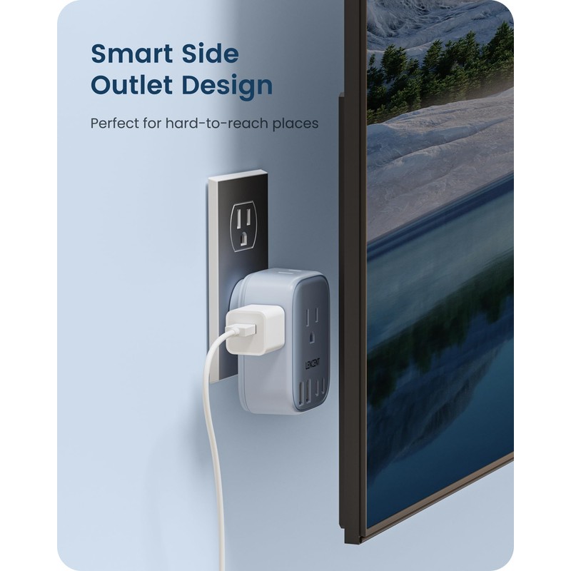 LENCENT Multi Plug Outlet Extender with USB C, 4 AC