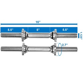 Yes4All 1.15-inch Dumbbell Handles with Lock Collars - Dumbbell Handles Set for 1.15-inch Weight Plates (Set of 2)