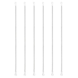 PATIKIL Hanging Chains with Hooks, 6 Pcs Plant Hangers for Bird Feeders Planters Lanterns Wind Chimes Chalkboards and Ornaments, Silver