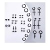 Unbranded 15 Pairs Stainless Steel Earrings, Black Hoop Dangle Stud