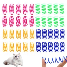HLMYER 20 Pcs Cat Springs,Colorful Plastic Coil Cat Spring Toy,Interactive Coil Spiral Toy Indoor,BPA-Free Plastic Interactive Spiral,for Swatting,Biting,Hunting Bouncing Play Training