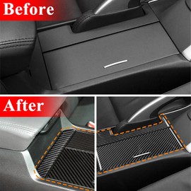 AeroBon TSX Real Carbon Fiber Interior Trim Kit Compatible with 2009-2014 Acura TSX Sedan Sport Wagon, Cup Holder Panel, Handbrake Lever Panel, Center Console Cover Trim Set