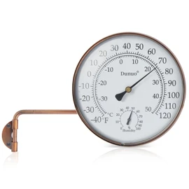 Dunuo 6-Inch Outdoor Thermometer with Humidity - Analog Temperature Gauge for Home, Greenhouse, Garage & Patio - Indoor Thermometer Hygrometer, Waterproof Wall Mounted, Decor.