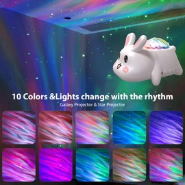LED Starry Sky Projector, Northern Light Projector, Night Light, Starry Sky Lamp, 10 Light Colours, Starry Sky Projector, Adults, Music + Bluetooth + Remote Control Night Light Starry Sky Projector
