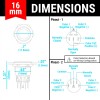 AutoLöc Power Accessories 16mm Billet 12V Momentary Push Button Switch