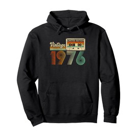 Vintage 1976 Cassette Tape 50th Birthday Gifts 50 Years Old Pullover Hoodie