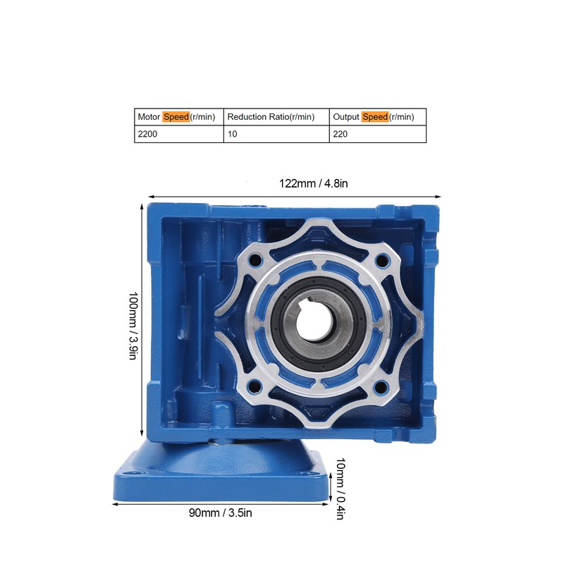 DC24V 5.5A 2200 r/min Worm Gear Reducer Motor 90W High