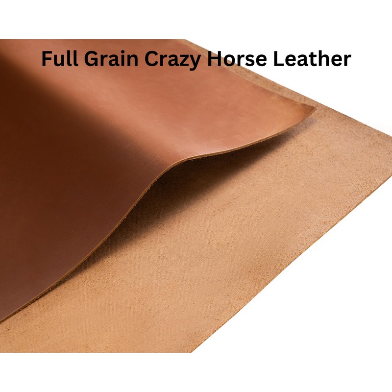 Full Grain Crazy Horse Leather Sheets - Heavy-Duty 1.8-2.1mm Oil-Tanned
