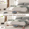 Adjustable Furniture Risers 3 Inch , Non-slip Bed Risers, Soft