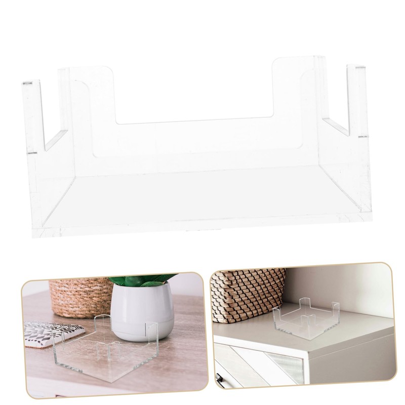 LABRIMP Clear Acrylic Napkin Holder Modern Desktop Tissue Dispenser for