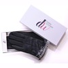 Debra Weitzner Mens Leather Gloves Black Touchscreen Gloves Rabbit Fur