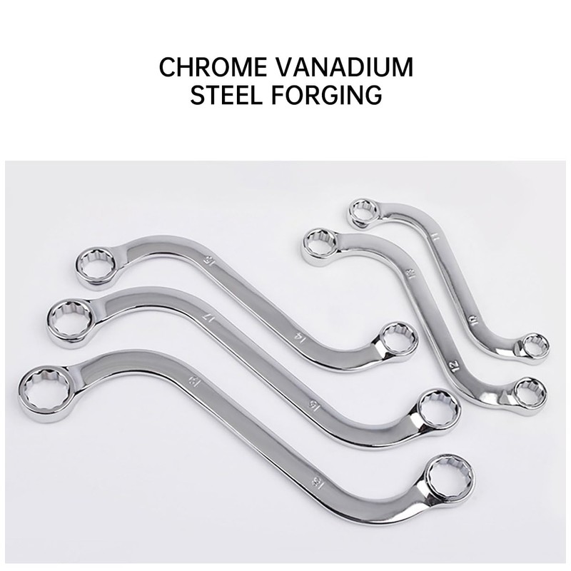 AIMALL 5-Piece S-Style Double-Ended Ring Wrench Set – U-Shaped C-Shaped