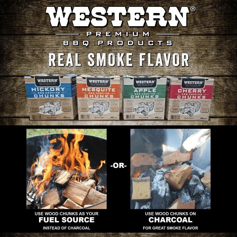 Western 500 CU IN Hickory Chunk Box CS Smoking Wood