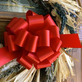 Large Red Ribbon Pull Bows - 9" Wide, Set of 6, 4th of July, Presents, Wreath, Fundraiser, Decoration, Office, Christmas, Big Gift Bows, Gift Basket, Valentine's Day, President's Day, Memorial Day