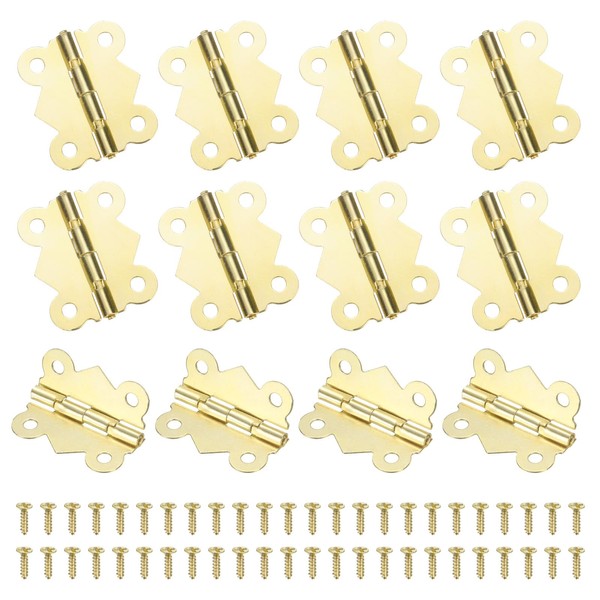 sourcing map 12Pcs 90 Degree Small Hinges for Wooden Box,