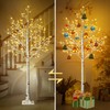 6Ft Lighted Birch Tree, Remon Birch Tree with 160 LED