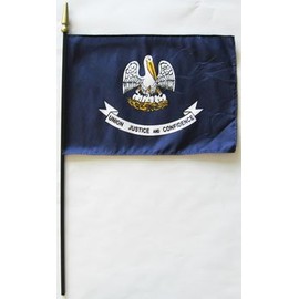 Louisiana - 8 in x 12 in State Stick Flag