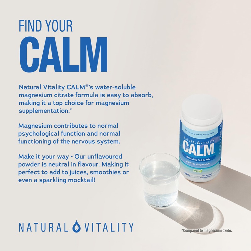 Magnesium Powder Supplement | Calm Relaxing Drink Mix | 100