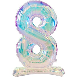 Folat 62953 Palloncino numeri 8 Iridescente 72 cm - Senza elio - Decorazioni per Compleanno, Baby shower, Matrimoni e Anniversario