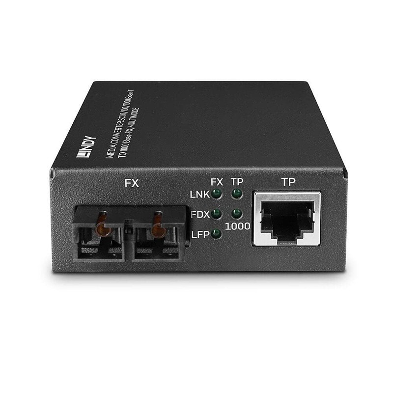 LINDY 25119 Media Converter SC 10/100/1000 Base-T to 1000 Base-FX,