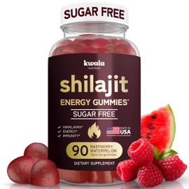 Kwala Nutrition Shilajit Gummies for Men & Women | Sugar Free | Himalayan Pure Shilajit for Men Gummies | with Fulvic Acid | Non-GMO, Vegan Supplement | 90 Count