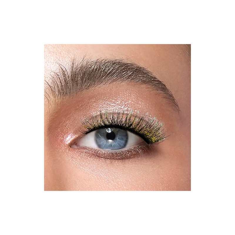 Pinky Goat Glow effect Glitzy Gold Lash Pre-Glued
