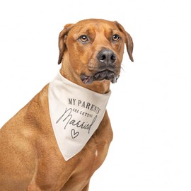 My Parents are Getting Married | 100% Unbleached Cotton Adjustable Triangle | Engagement Announcement Photoshoot Prop | Bridal Shower Gift | Made in USA | Natural X-Small (648)