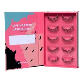 GIRLGOTLASHES Flutter Fling Large Boxes, Handmade Eyelash Extensions, Home Eyelash Extensions, 5 Eyelash Pairs, Lashes with 5-7 Days Hold, Vegan