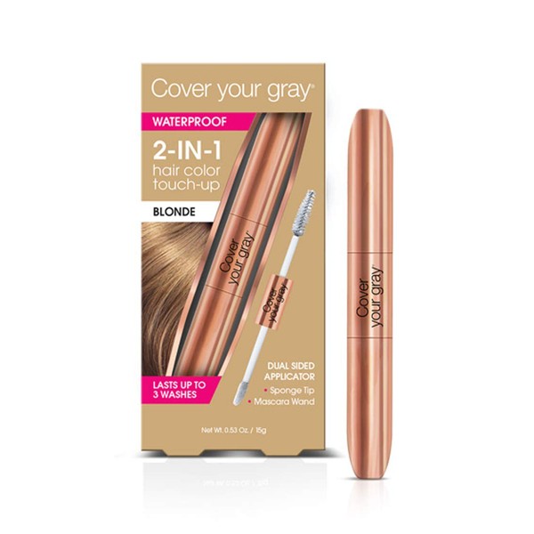 Cover Your Gray Waterproof 2In1 Rose Gold Hair Color Touchup - Light Brown/Blonde (2-Pack)