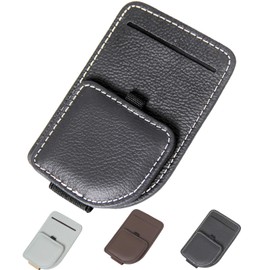 Archtypes Car Glasses Holder, Card Holder, Visor, Car Storage, Sun Visor, Car Storage, Sunglasses Holder, Cow Leather, casual black