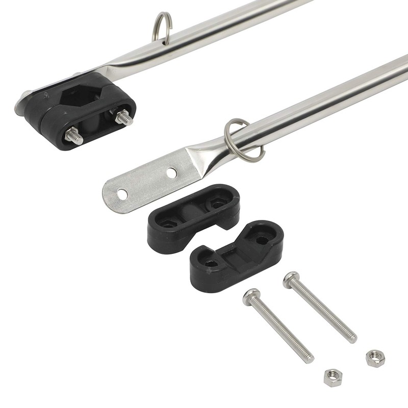 Amarine Made 2-Pack Stainless Steel Rail Mount Boat Pulpit Staff