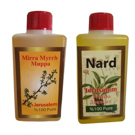 Nard Nardo + Myrrh Mirra 100% Pure Anointing Oils 280ml from Jerusalem