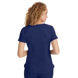 Healing Hands Scrub Tops for Women Two Pocket Y-Neck Womens Scrub Top Purple Label 2167 Jane Small Navy