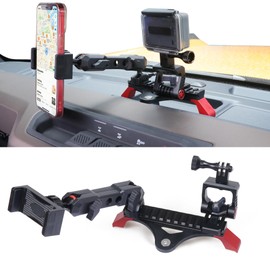 RERPRO Dash Phone Mount Picatinny Rail Holder for 2021 2022 2023 2024 2025 New Ford Bronco 2/4 Door Interior Accessories Dashboard Cell Phone Stand with GoPro Action Camera Mounting 360° Adjustable