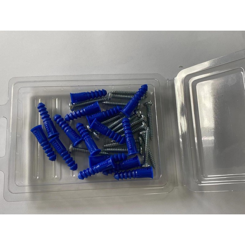 HLAFIX Fastener Blue Super Plug with Screw, 15sets, 8#x1-1/4