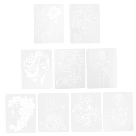 TEHAUX Floral Stencils for Wall Art 9 Sheets Painting Templates Craft Stencils Leaves Patterns