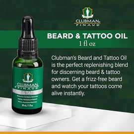 Clubman Beard and Tattoo Oil, 1 Ounce
