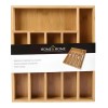 Organizador Para Cubiertos Bambu 6 Huecos Cucharas Cuchillos