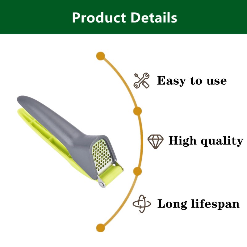 2 Pack Garlic Press Crusher Professional Garlic Mincer and Grinder