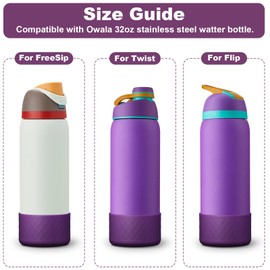 YOUCOX Silicone Boot for Owala Water Bottle 32 oz, Anti-Slip Protective Sleeve for FreeSip/Twist/Flip Stainless Steel Water Bottles, Bottom Cover for Owala Accessories, BPA Free, Dishwasher Safe