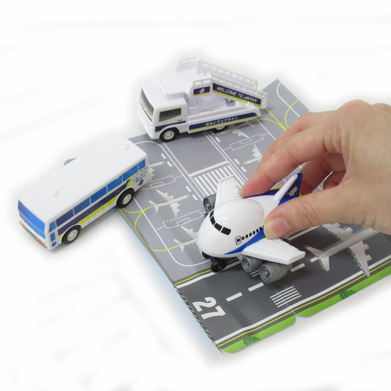 Minicar Pullback Airport 3pcs Set, Airplane Airport Bus, Car Ramps