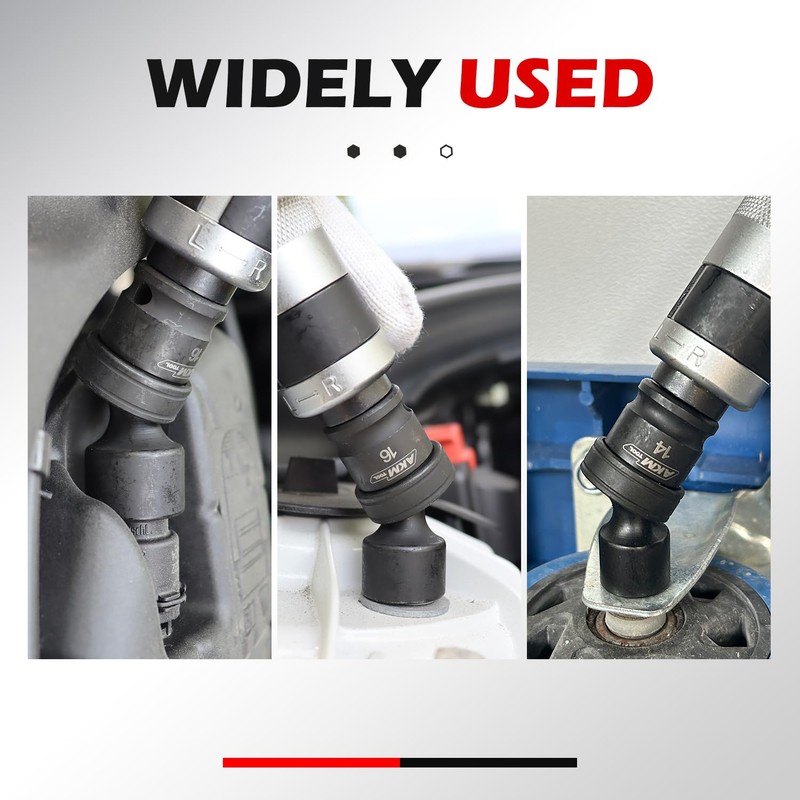 AKM TOOL 3/8" Drive Universal Impact Socket Set, 20 Piece