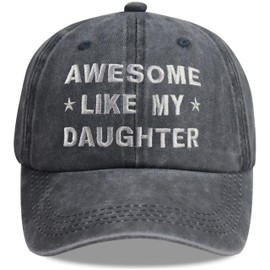Awesome Like My Daughter Hats for Men Women, Fathers Day Birthday Gifts for Dad from Daughter, Embroidered Adjustable Grandpa Dad Papa Baseball Cap