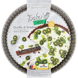 Birkmann Baker's Best 886278 Quiche and Tart Tin, Diameter 30 cm, Flanged Rim, Carbon Steel, with Non-Stick Coating