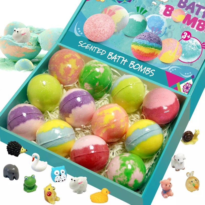 Bath Bombs for Kids 12Pcs Bath Bombs with Surprise Toys