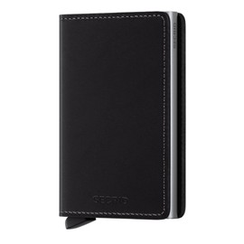 Secrid Original Leather Slim Wallet with RFID Card Case, Black, One Size