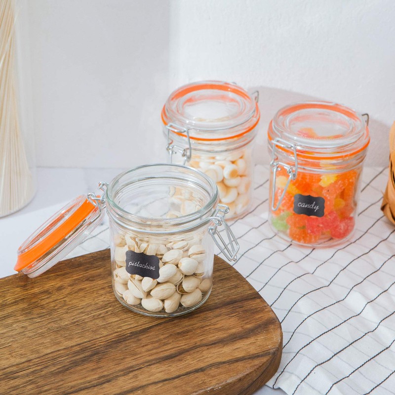 Encheng Glass Jars With Airtight Lids, Mason Jars 8 oz,Glass