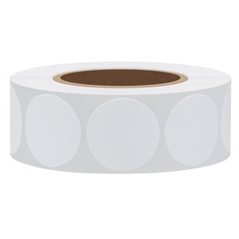 Hybsk 1000 pcs White Circle Stickers Small Round Color Coding Labels Permanent Color-Code Dot Semi Gloss Paper Adhesive Envelope Seals (1 inch)