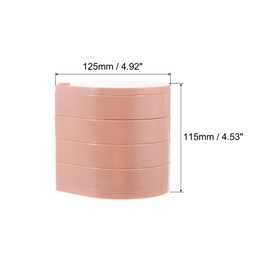 PATIKIL Rotating Jewelry Organizer, 4 Layer Small Jewelry Storage Box Travel Jewelry Case Holder with Lid for Women Bracelets Rings, Pink